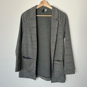 H&M | Black & White Plaid Fitted Blazer